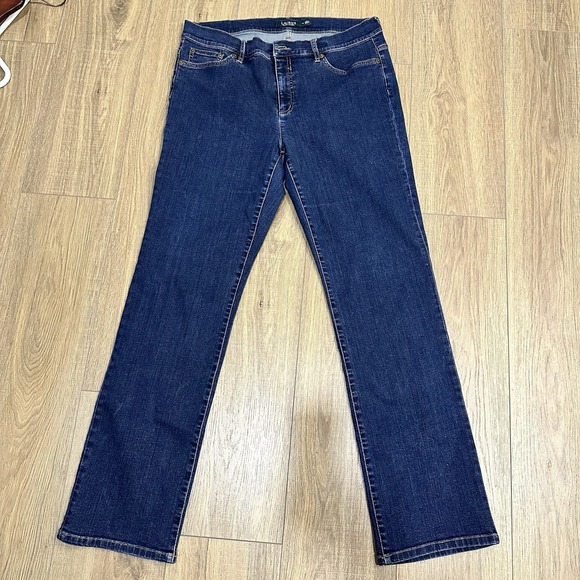 Lauren Ralph Lauren Denim 41381 Jeans Size 14 Dark Wash Green Label Straight Leg - Picture 5 of 7